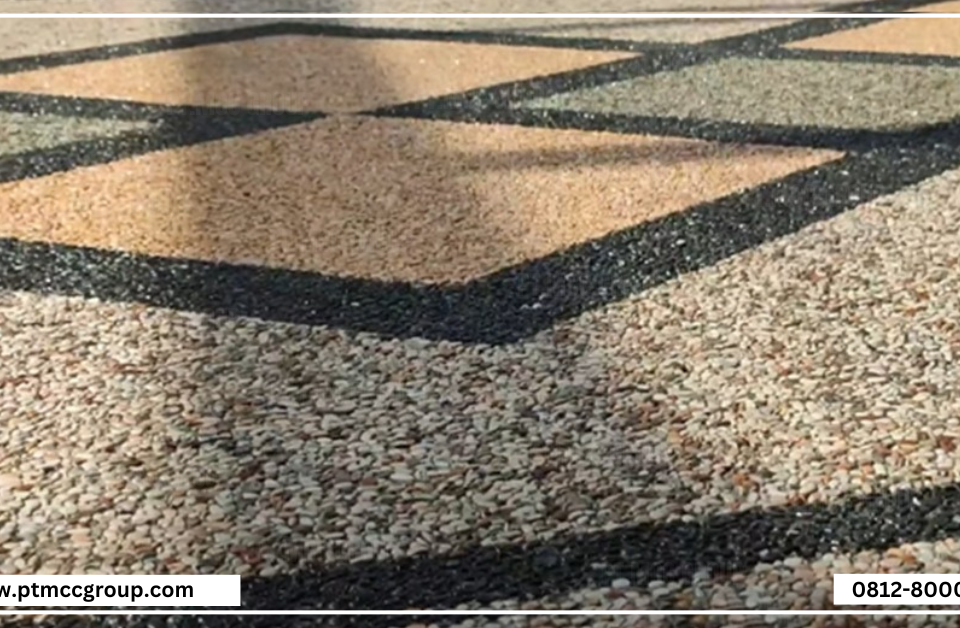 jasa pebble floor dan stamped concrete